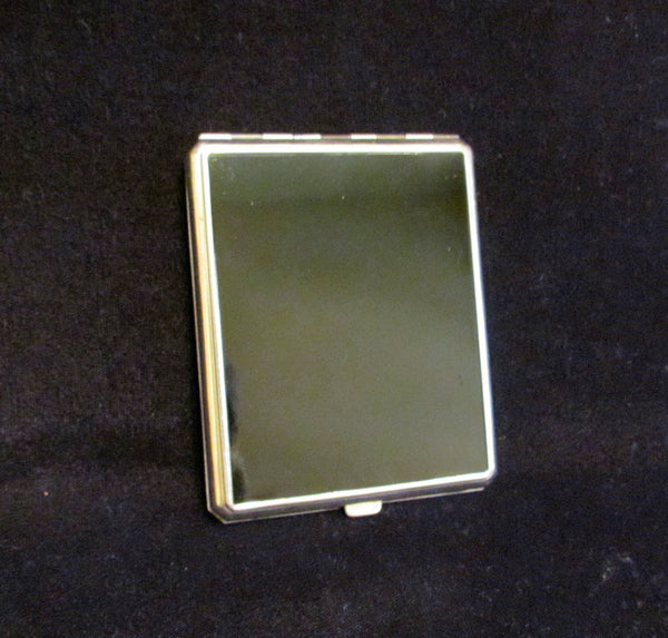 Art Deco Cigarette Case Compact Set 1930s Black & White Enamel Excellent Condition