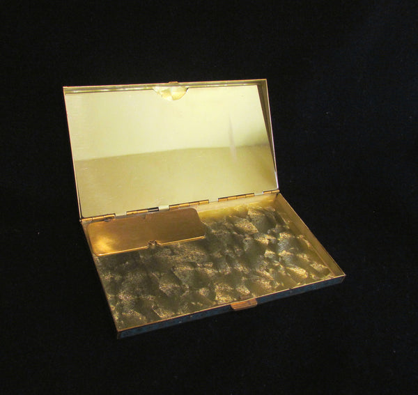 1950s Volupte Enamel Cigarette Compact Purse Business Card Case