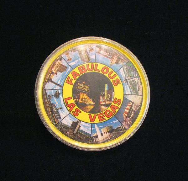 Las Vegas Round Deck Playing Cards 1960's Souvenir Excellent Condition