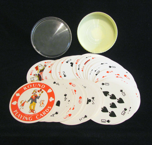 Las Vegas Round Deck Playing Cards 1960's Souvenir Excellent Condition