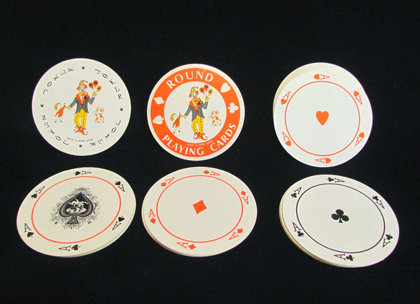 Las Vegas Round Deck Playing Cards 1960's Souvenir Excellent Condition