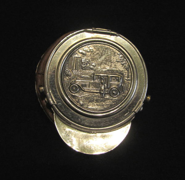 Souvenir Leather Coin Purse Taxi Drivers Cap 1920s Change Purse Catalina Island Rare