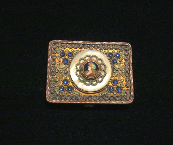 19th Century French Jeweled Portrait Cigarette Case Extremely Rare Cigarette Box