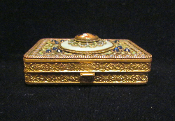 19th Century French Jeweled Portrait Cigarette Case Extremely Rare Cigarette Box