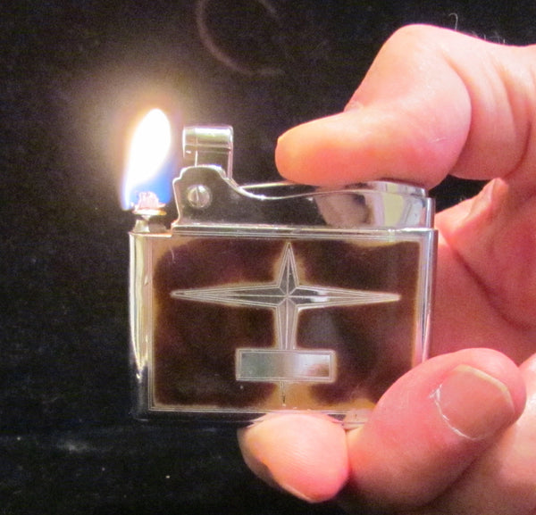 1949 Ronson Adonis Enamel Pocket Lighter In Original Pouch And Box Working Condition