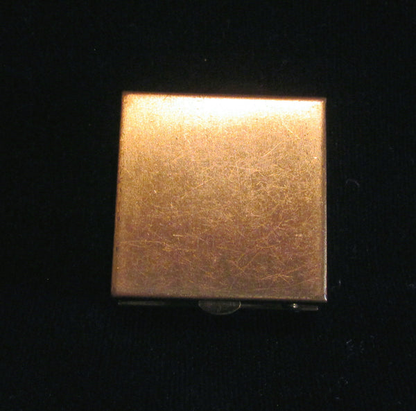 Rhinestone Powder Compact 1940s Small Compact Unused