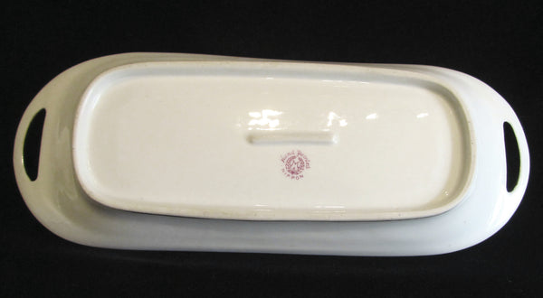 Nippon Moriage Celery Dish Hand Painted Floral Porcelain Relish Tray Circa 1911 to 1921