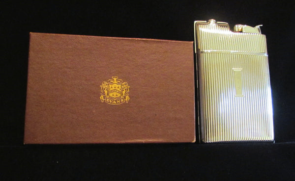 Silver Evans Cigarette Case Lighter Art Deco Boxed Working Case Lighter