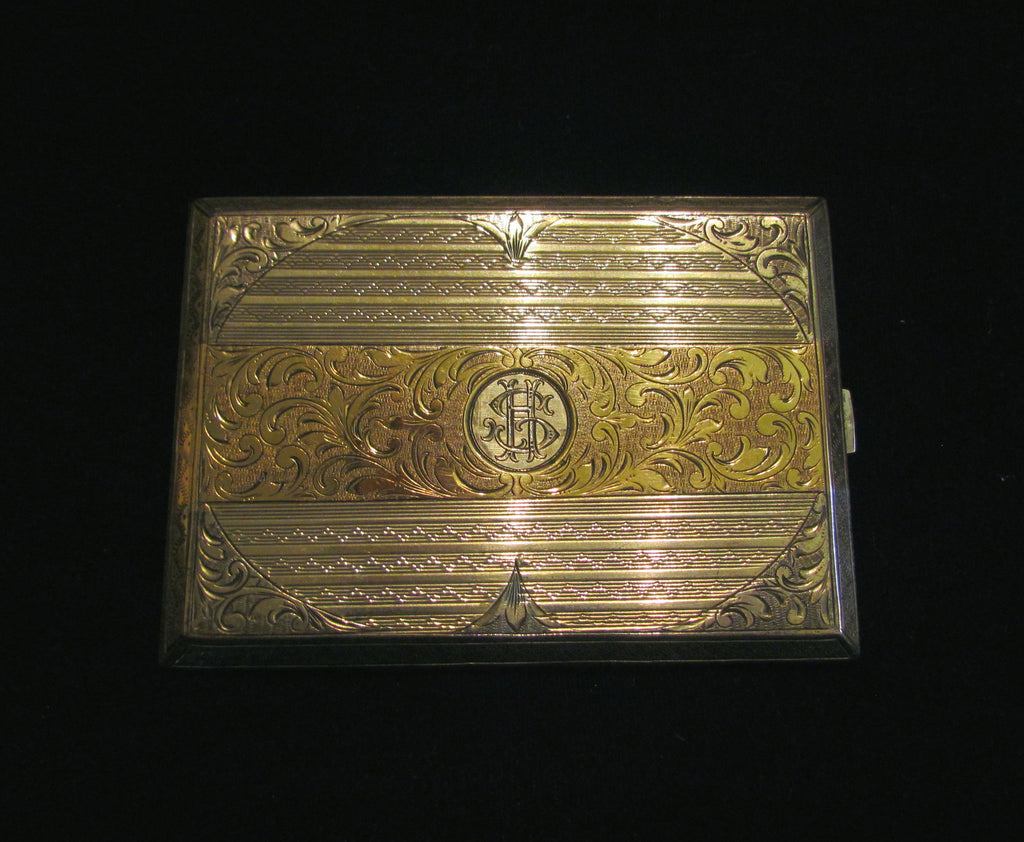 Asian Cigarette Case Business Card Case 1930's Matt Black 24kt Gold Et –  Power Of One Designs