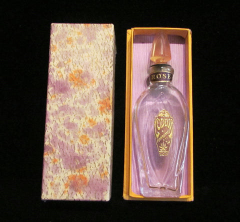 Vintage Perfume Bottle 1920s Rose L'Odeur Perfumes Bottle Art Deco In Original Box Excellent Condition