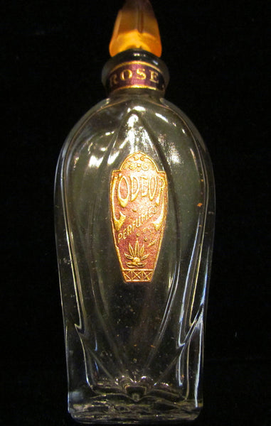 Vintage Perfume Bottle 1920s Rose L'Odeur Perfumes Bottle Art Deco In Original Box Excellent Condition