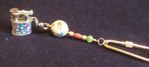 Vintage Lift Arm Lighter Keychain OOAK Handmade Key Chain Detachable Working Lighter