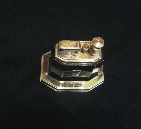 Ronson Touch Tip Lighter 1930s Octette Table Lighter Art Deco Black Enamel Excellent Working Lighter