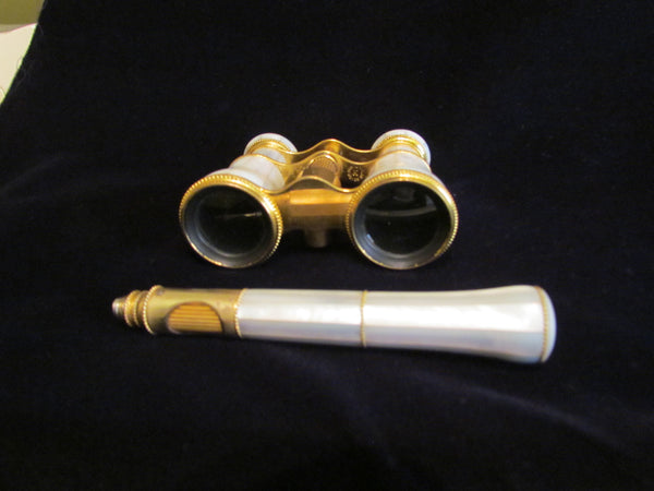 LeMaire Fi Opera Glasses 1800s Paris Mother Of Pearl Theater Glasses MOP Binoculars Mint Condition