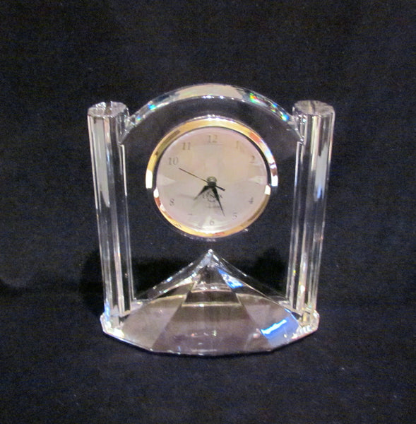 Lenox Quartz Clock Czech Crystal Mantle Clock Excellent Working Condition