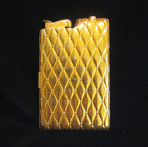 Vintage Gold Case Lighter Evans Cigarette Case Lighter Art Deco Case 1940's Working