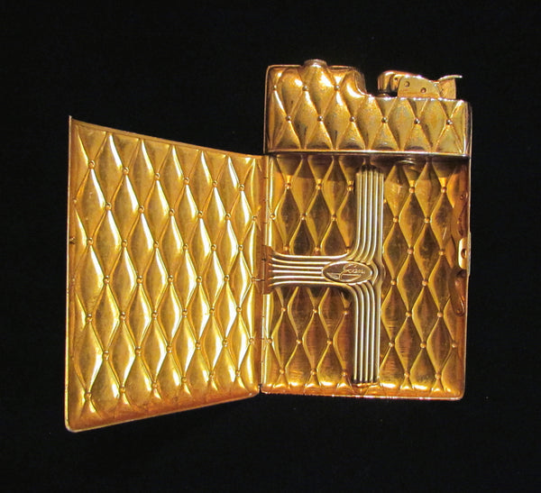 Vintage Gold Case Lighter Evans Cigarette Case Lighter Art Deco Case 1940's Working