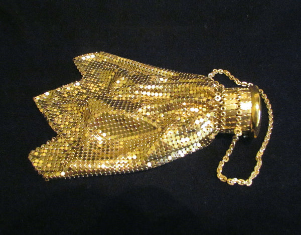 Whiting And Davis Gate Top Purse Vintage Beggars Bag 1920s Accordion Purse Antique Purse Gold Mesh Gatetop EXCELLENT CONDITION