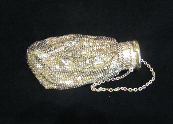 Whiting Davis Silver Mesh Gate Top Purse Vintage Beggars Bag Wedding Purse Accordion Bridal Bag Art Deco Evening Bag