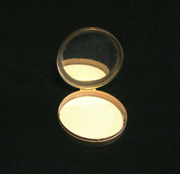 Richard Hudnut Gold Compact Three Flowers Powder And Mirror Compact 1920's Rare Piece