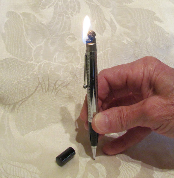 1950s Mechanical Pencil Lighter Silver Propelling Pencil Lighter Working Condition