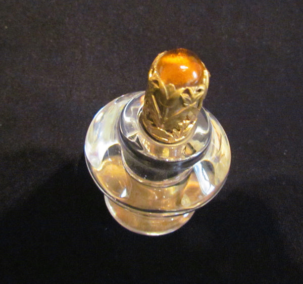 Vintage Table Lighter 1940s STRIKALITE Depression Glass Amber Jewel Cigarette Lighter EXCELLENT WORKING