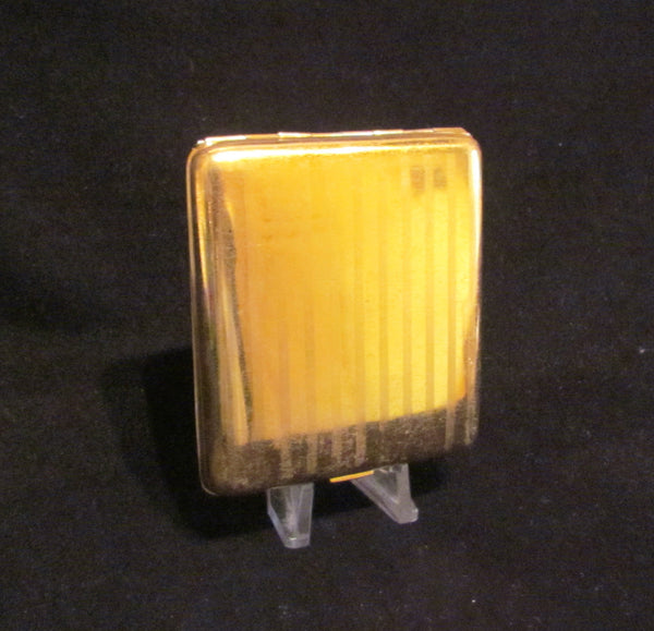 1930s Guilloche Cigarette Case Gold Plated LaMode Card Case Art Deco