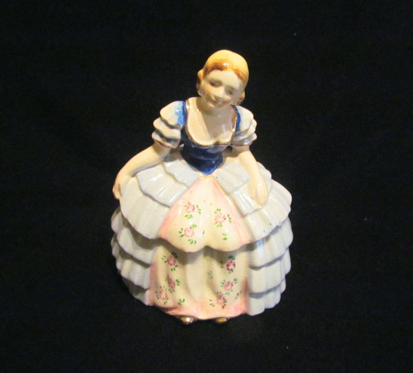 Victorian Porcelain Powder Jar Victorian Figural Lady Powder Box Occupied Japan
