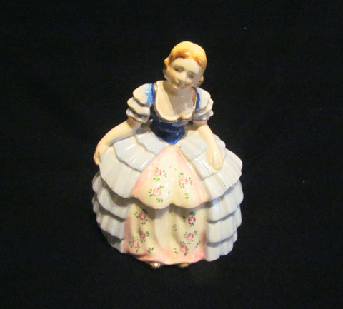 Victorian Porcelain Powder Jar Victorian Figural Lady Powder Box Occupied Japan