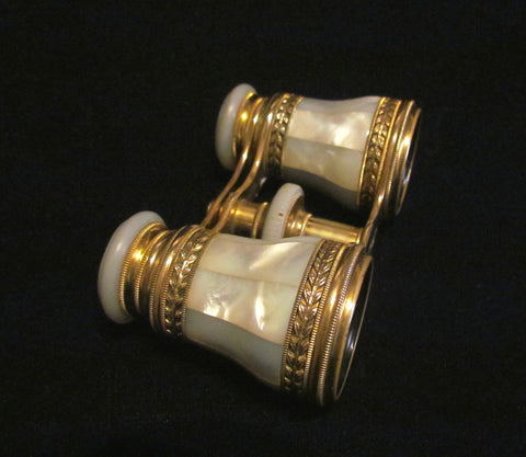 LeMaire Fi Opera Glasses Antique Paris Mother Of Pearl Theater Glasses Binoculars MOP Opera Glasses In Original Case