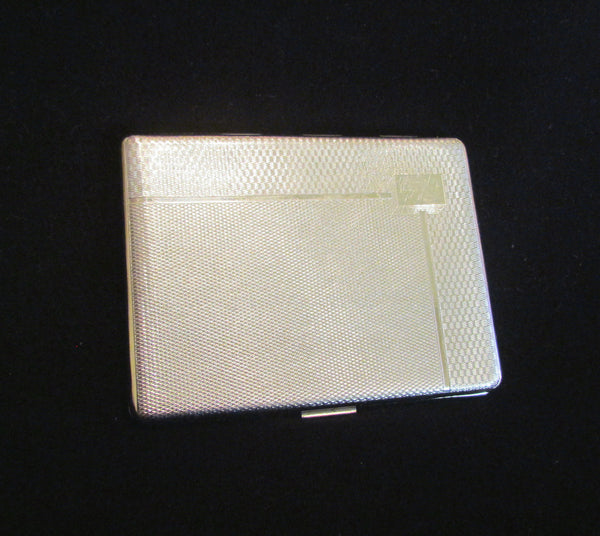 EMU Chrome Cigarette Case Art Deco Business Card Case Credit Card Holder