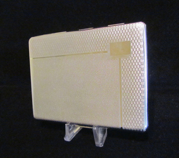 EMU Chrome Cigarette Case Art Deco Business Card Case Credit Card Holder