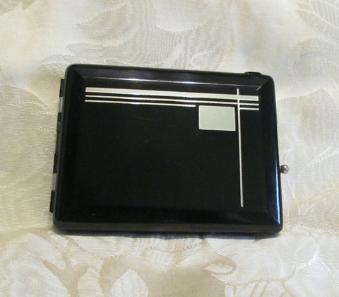 working cigarette case with lighter made in usa art deco "ronson Twentycase" and Combo Original Box 1934 Sleek Art Deco Evans