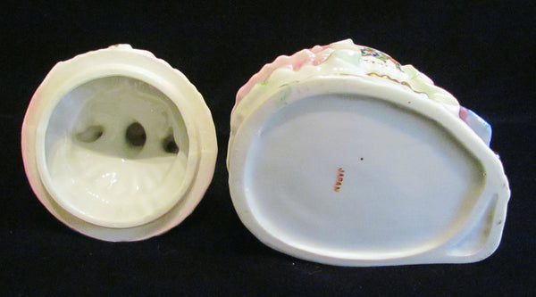 1940s Victorian Powder Jar Courting Figural Powder Box Japan