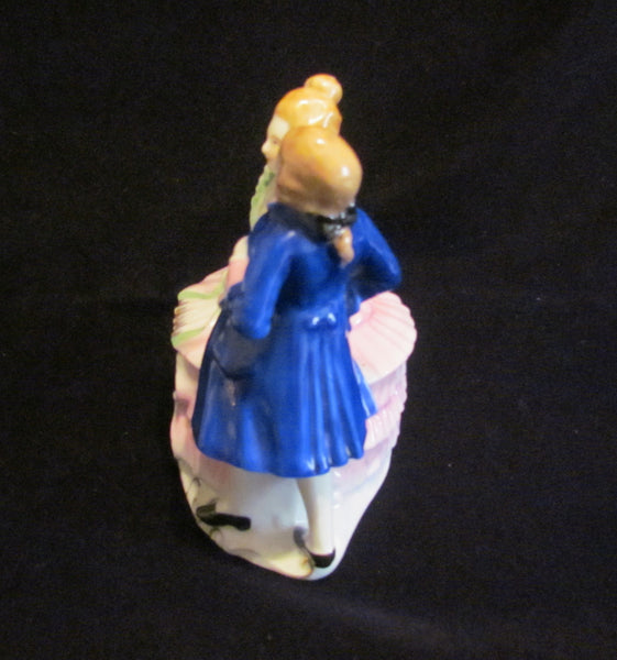 1940s Victorian Powder Jar Courting Figural Powder Box Japan