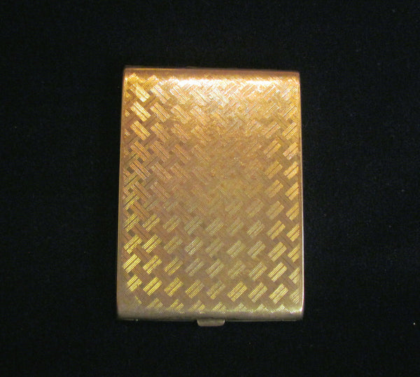 Golden Wheel Cigarette Case 1940's Holographic Business Card Case Credit Card Holder