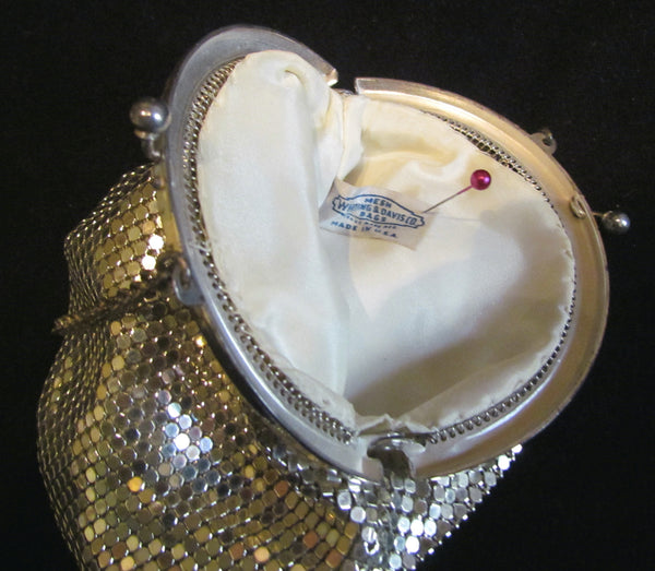 Silver Mesh Whiting & Davis Purse Formal Wedding Bridal Handbag Excellent Condition