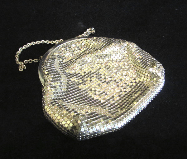 Silver Mesh Whiting & Davis Purse Formal Wedding Bridal Handbag Excellent Condition