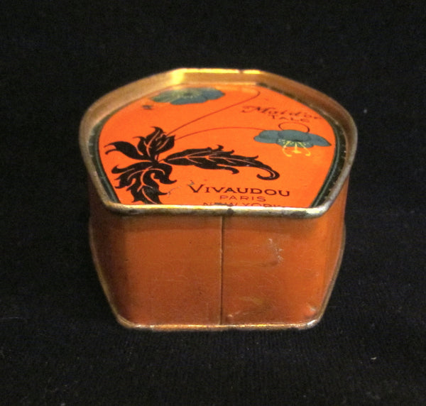 1920s Paris Vivaudou Powder Tin Maid'or Talc French Talcum Powder Advertising Lithography Vintage Mavis Tin Rare