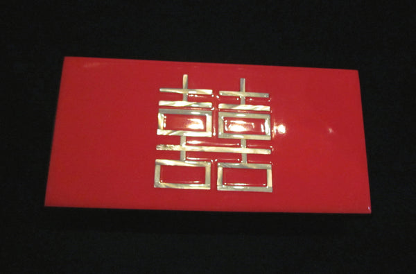 Red And Black Lacquer Jewelry Box Asian Enamel Mother Of Pearl Inlay Vanity Box Trinket Box