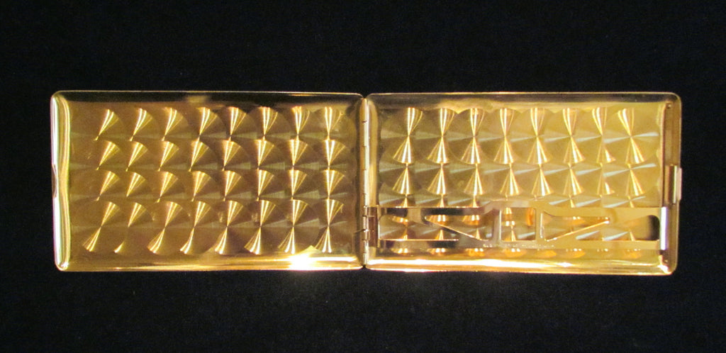 elgin american cigarette case with lighter 1940's Magic Action Lite-o-matic Box and Dust Bag gold elgin american cigarette case