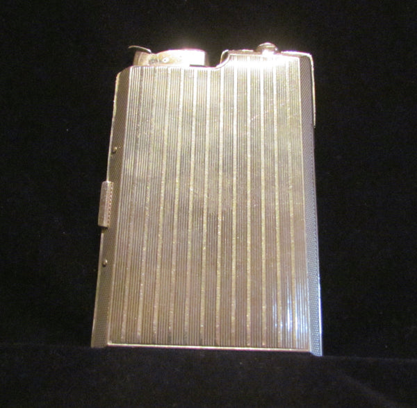 Evans Cigarette Case Lighter Vintage Silver Banner Case Light Art Deco 1940's Working