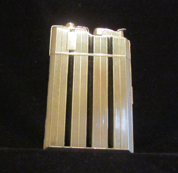 Evans Cigarette Case Lighter Vintage Silver Banner Case Light Art Deco 1940's Working
