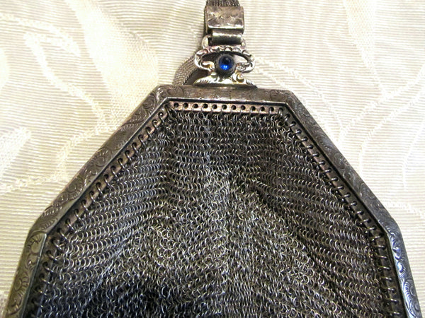 Soldered Silver Mesh Purse Antique Victorian Purse 1920's Formal Evening Bag Wedding Bridal
