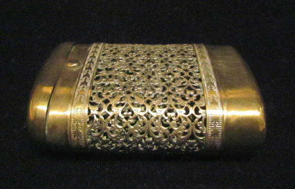 Antique Cigarette Case 1900s Gold Filigree Vesta Case Ornate Cigarette Holder EXTREMELY RARE