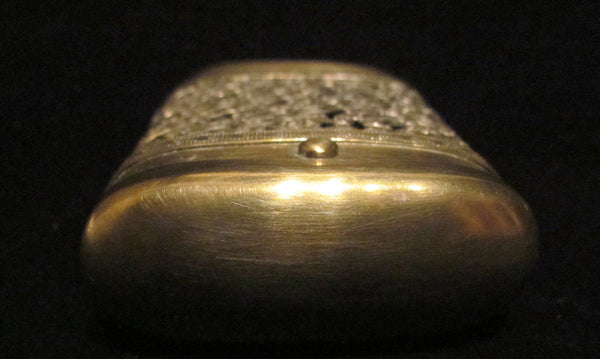 Antique Cigarette Case 1900s Gold Filigree Vesta Case Ornate Cigarette Holder EXTREMELY RARE