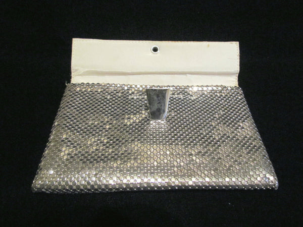 1930s Whiting Davis Silver Mesh Clutch Purse Vintage Envelope Style Formal Purse