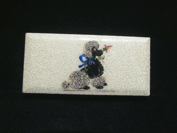 Guilloche Poodle Cigarette Case Vintage Trinket Box 1950s Pill Holder