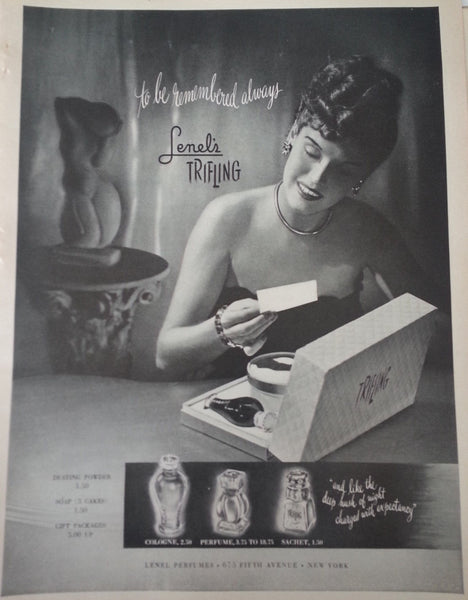 Vintage Lenels Trifling Perfume Bottle 1940s Fragrance Crystal Bottle