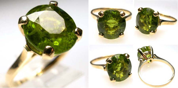 14Kt Gold Peridot Ring 5.85ct Bruce Magnotti Cocktail Ring Fine Jewelry Size 6 1/2